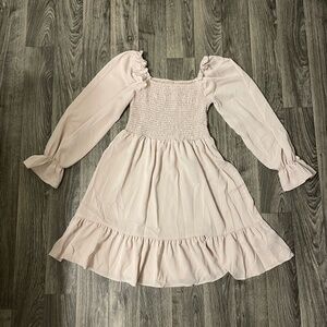 Tan Long Sleeve Dress